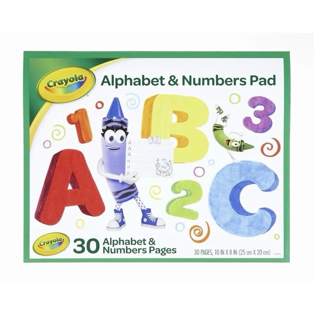 Crayola Alphabet Pad, Tracing Worksheets, 30 Pages, White, 10 x 8 Inches